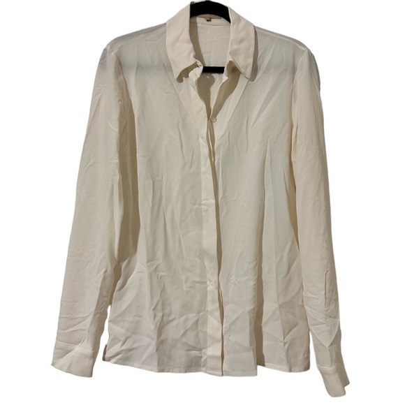 Michael Kors Silk Button Down Blouse Womens Size 8 Made In Italy - Picture 1 of 5